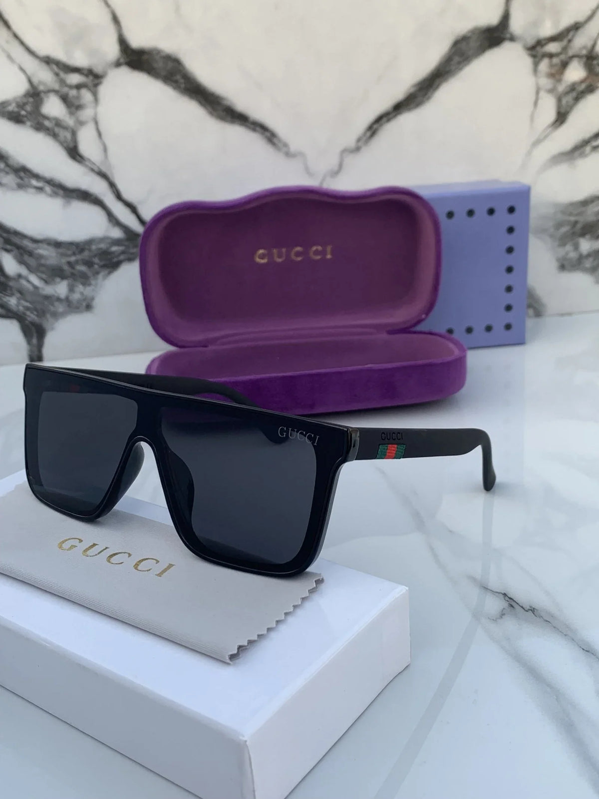 Branded G__CI Full Black Sunglasses (With Original Kit)