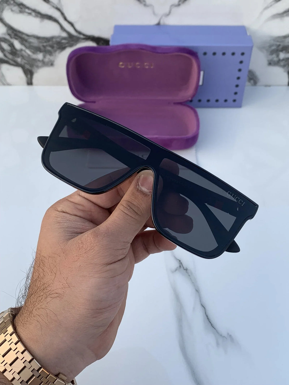 Branded G__CI Full Black Sunglasses (With Original Kit)