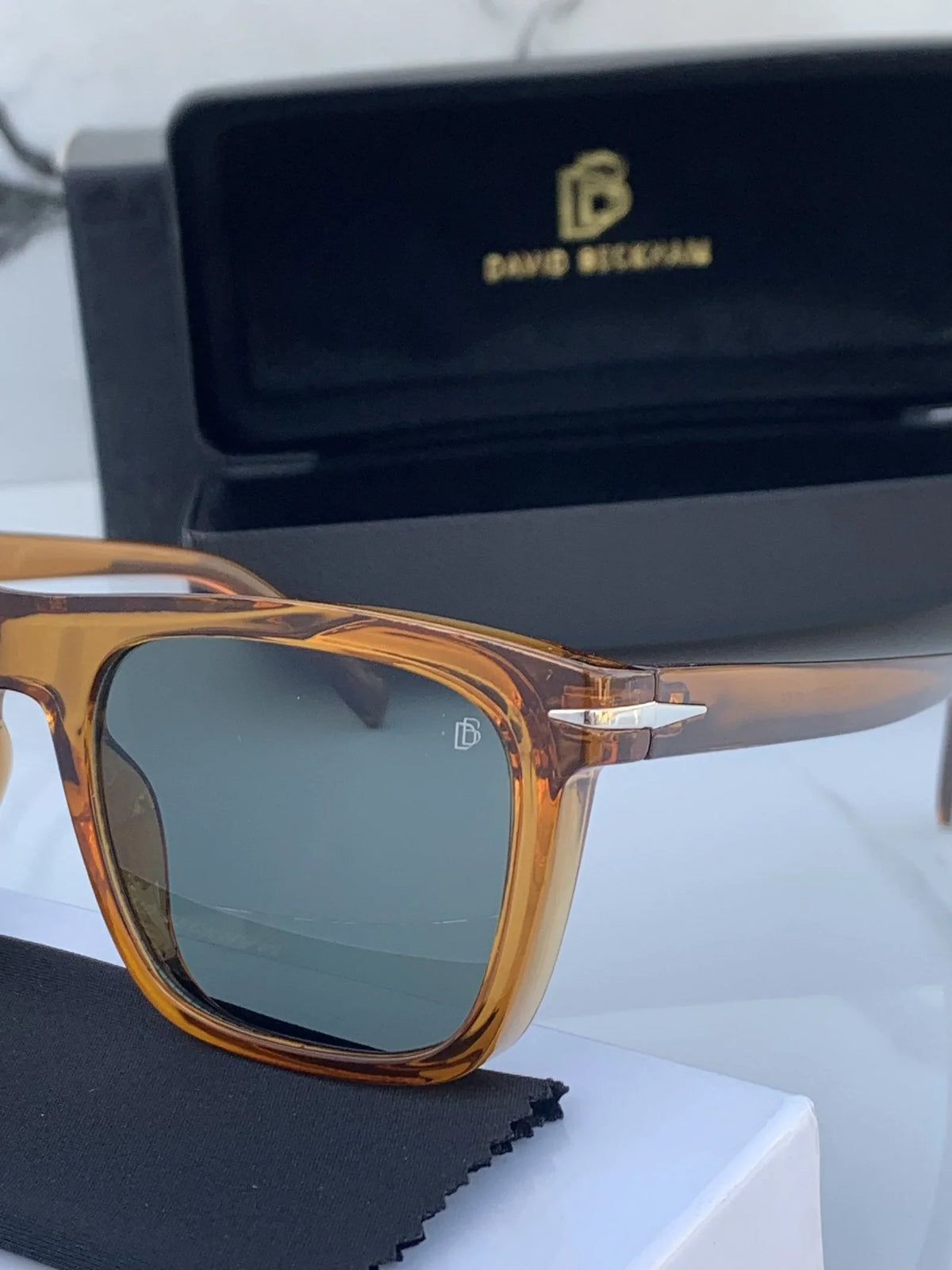 Branded Db Square Brown Green Sunglasses