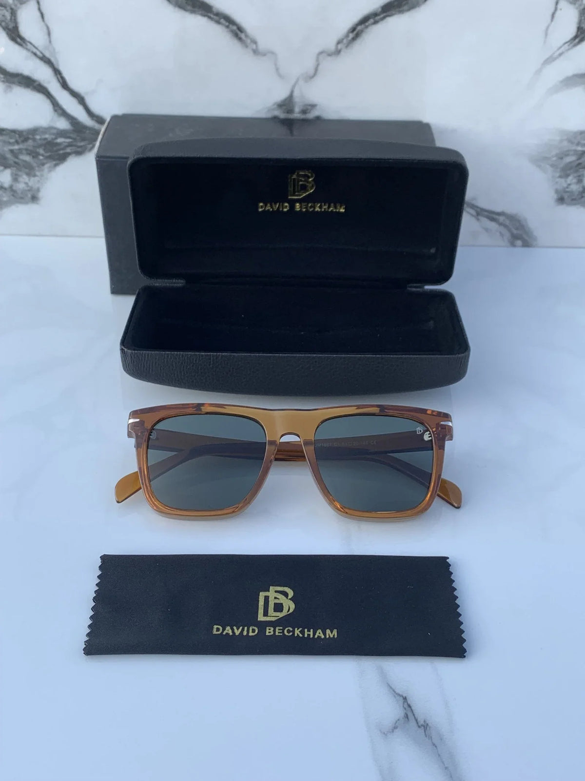 Branded Db Square Brown Green Sunglasses