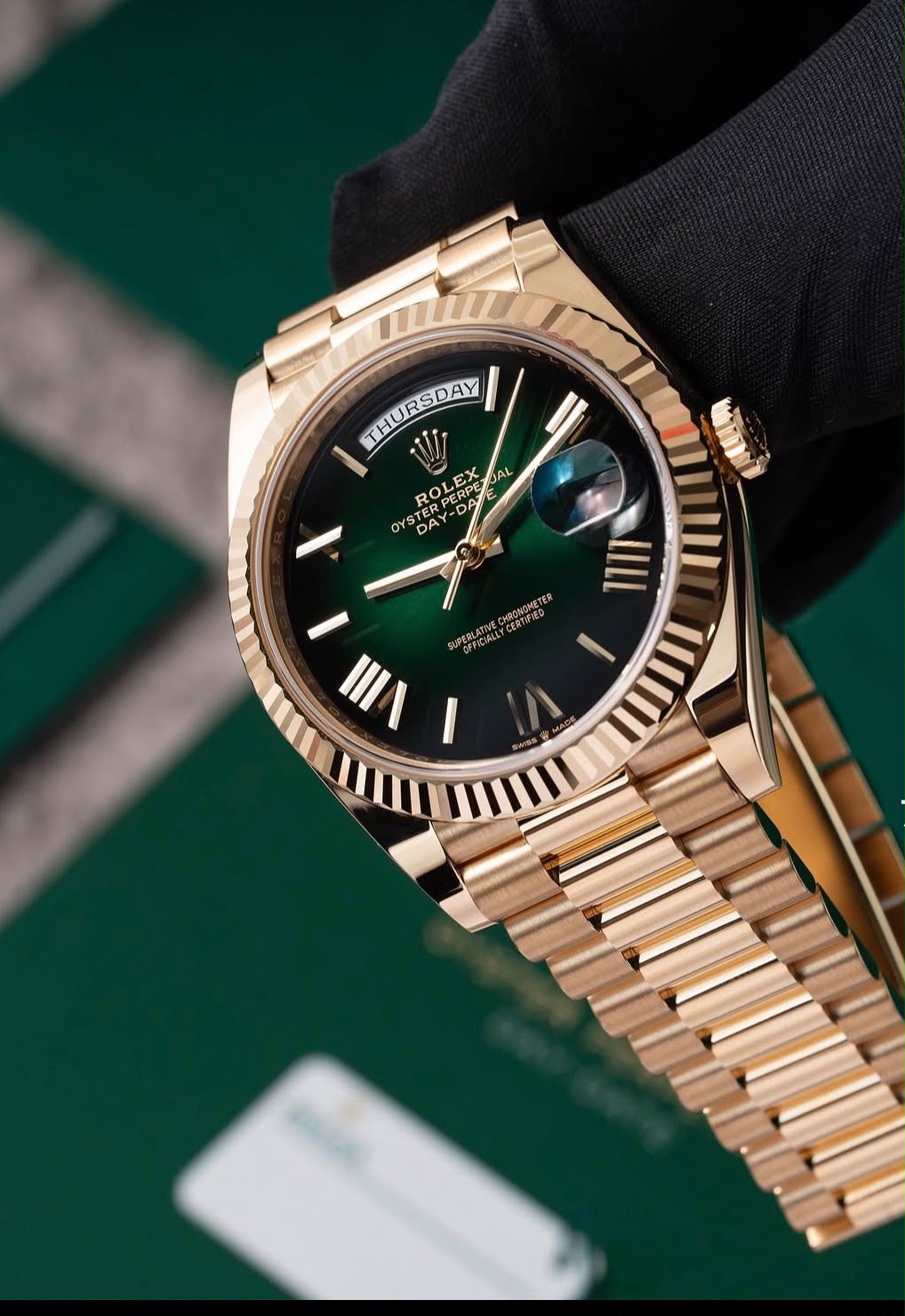 Role_x Day Date Oyster Yellow Gold Stainless Steel Wrist Watch