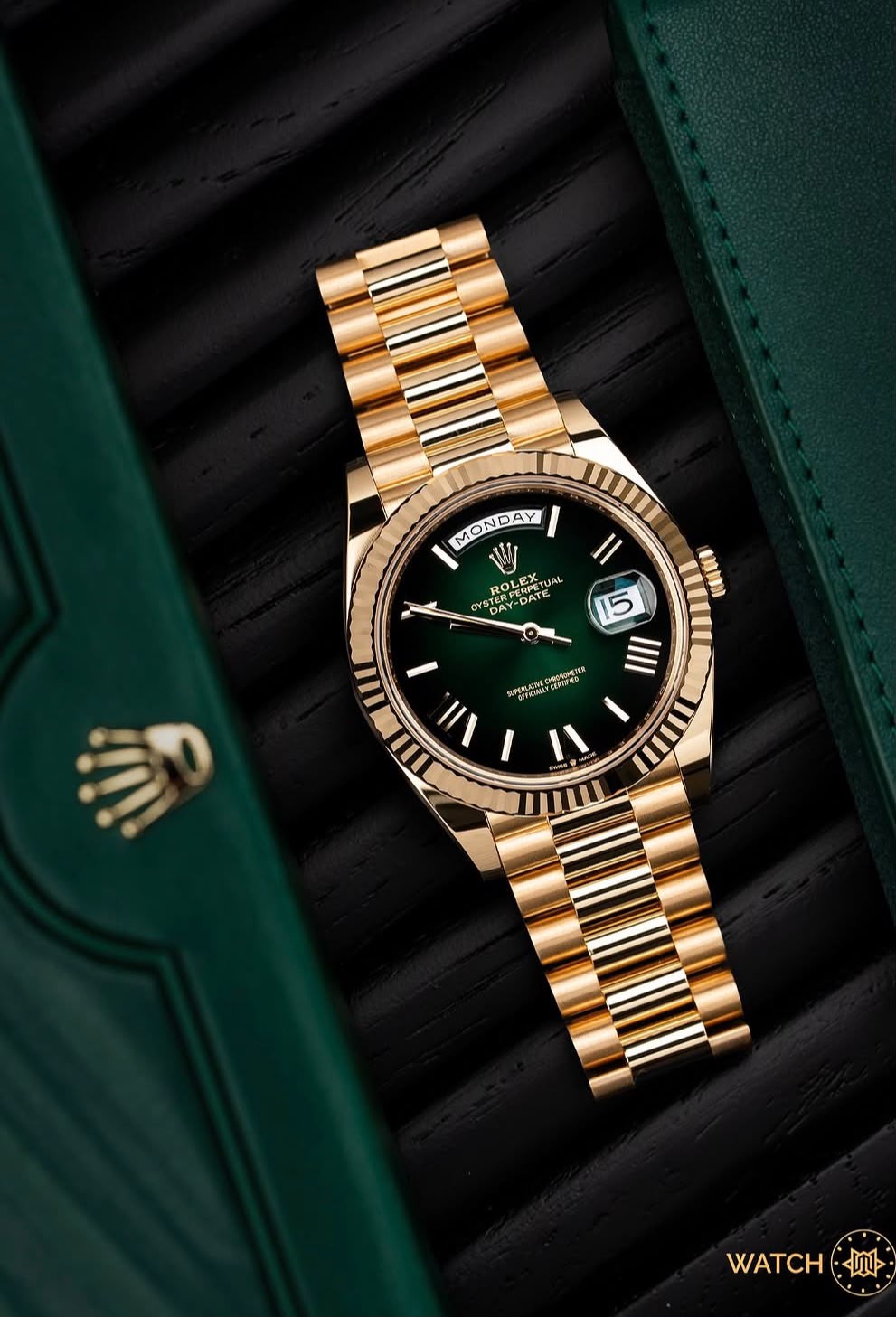 Role_x Day Date Oyster Yellow Gold Stainless Steel Wrist Watch