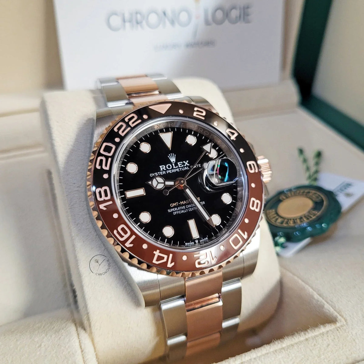 ROLE_X GMT-Master II Everose gold and Black dial.