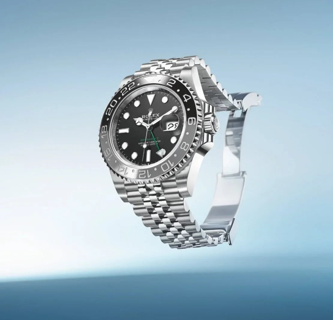 ROLE_X GMT-Master II black dial date Jubilee bracelet.