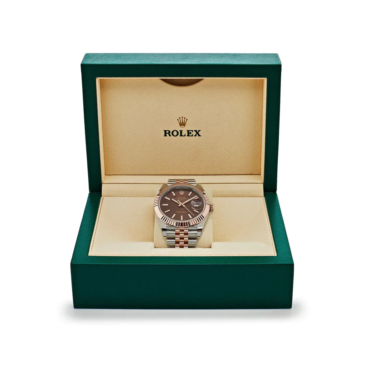 ROLE_X Date just 41 Two-Toned Rose Gold Stainless Steel Brown Dial